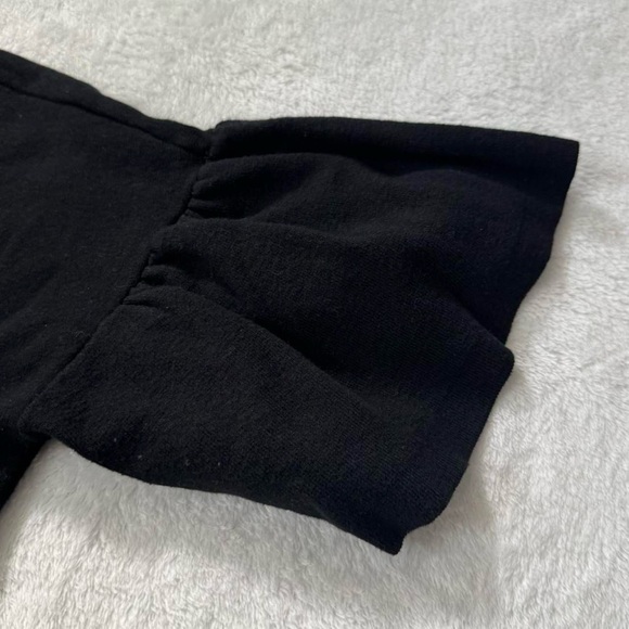 Ralph Lauren Black Knit Cotton-Blend Dress with Petal Sleeves - Picture 4 of 7